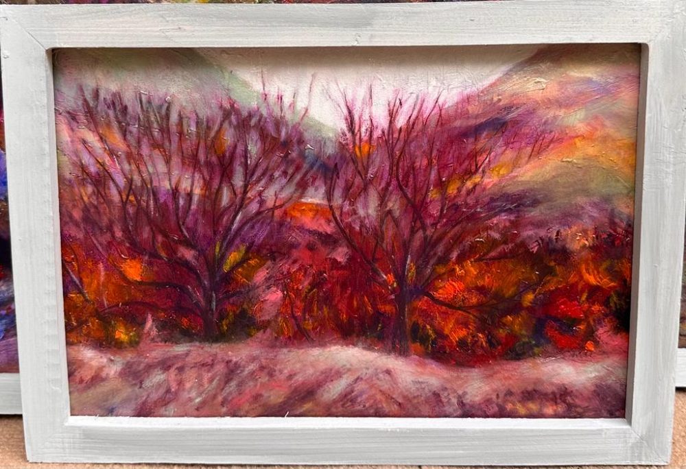 تابلو درختان در پاییز